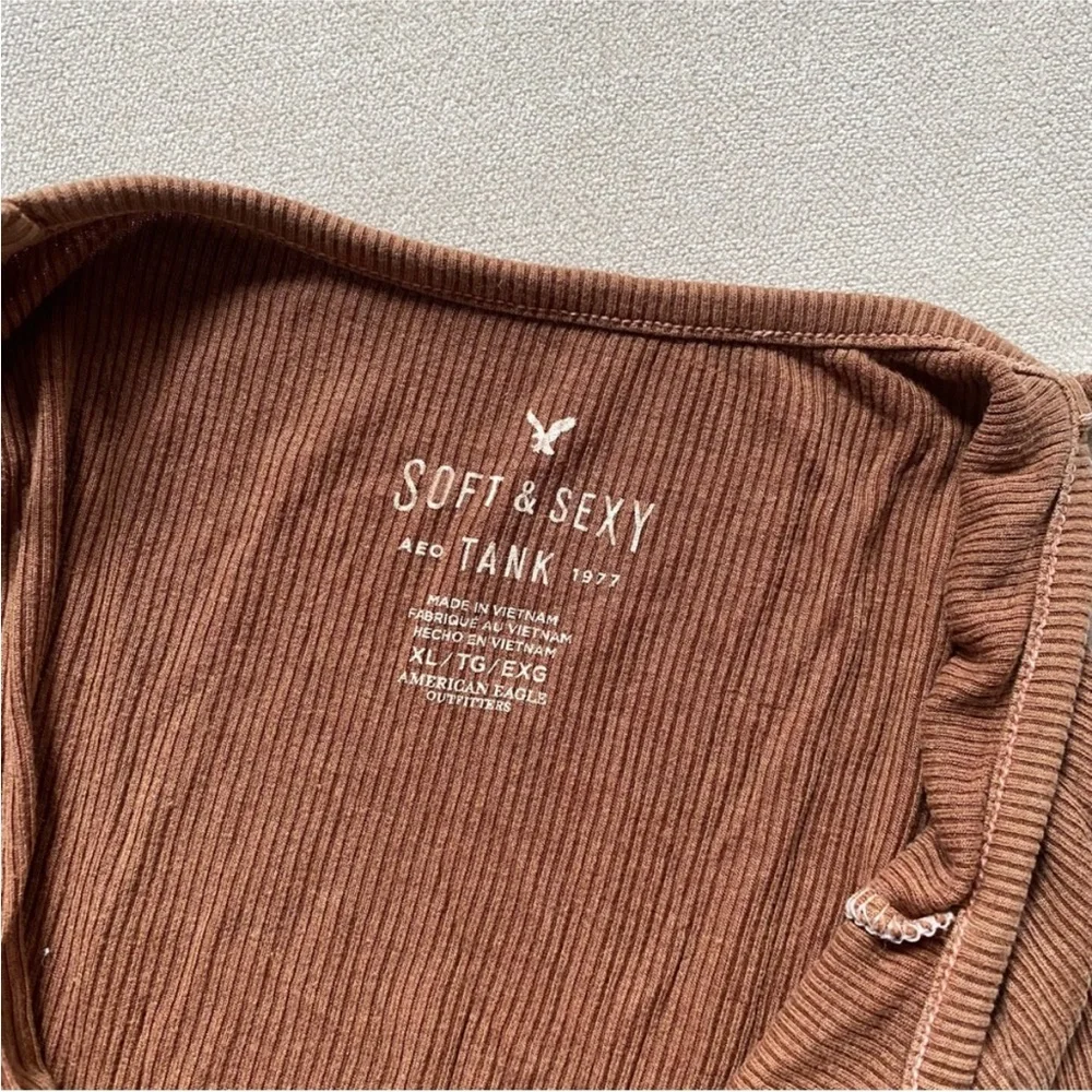 Soft and Sexy American Eagle | Size XL | Ribbed Women’s Top Rust - Picture 4 of 5